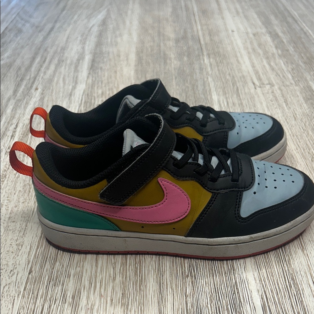 Nike Kids Sneakers in Black, Pink, and Blue